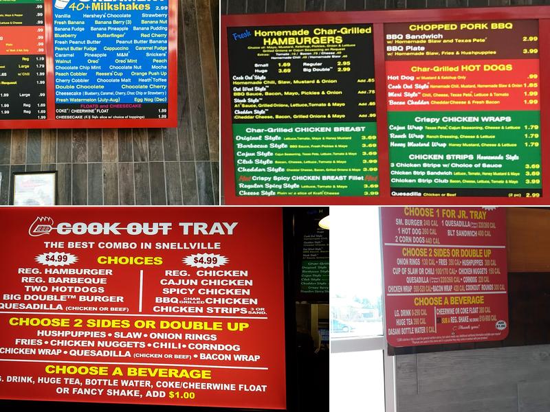 Cook Out Menu