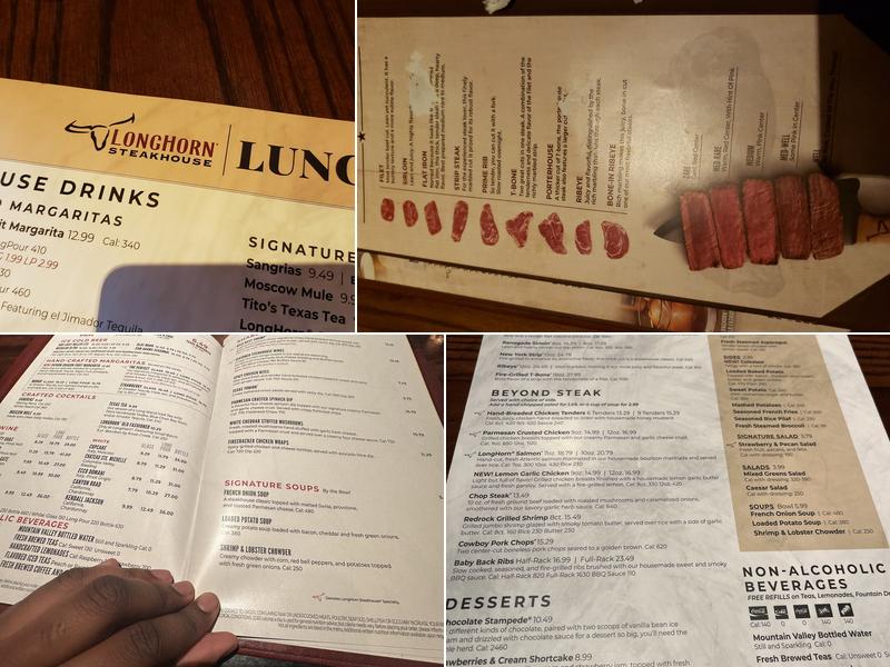 LongHorn Steakhouse Menu