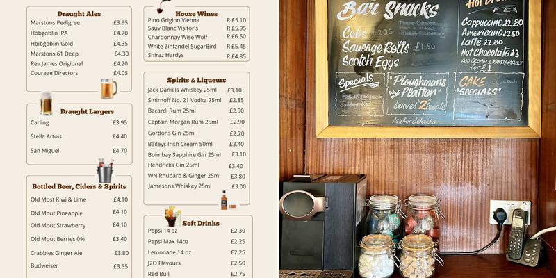 The Crown Inn Appleby Magna Menu