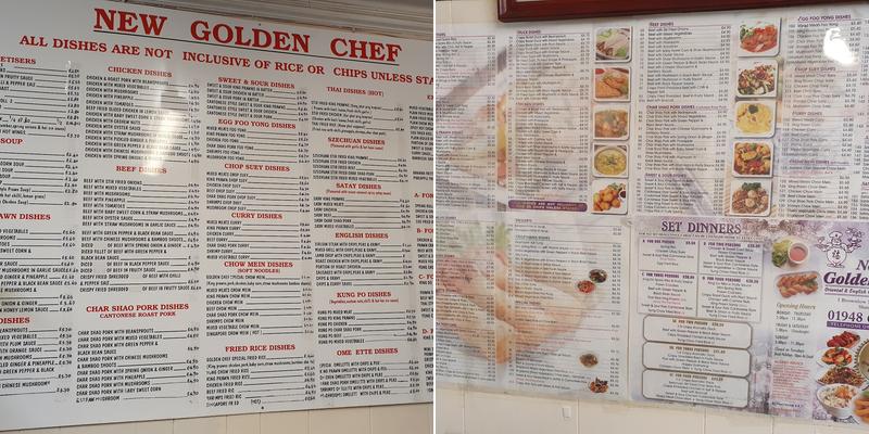 New Golden Chef Menu