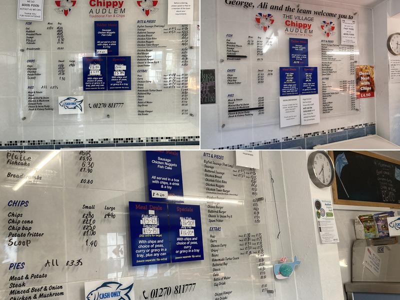 The Village Chippy Audlem Menu