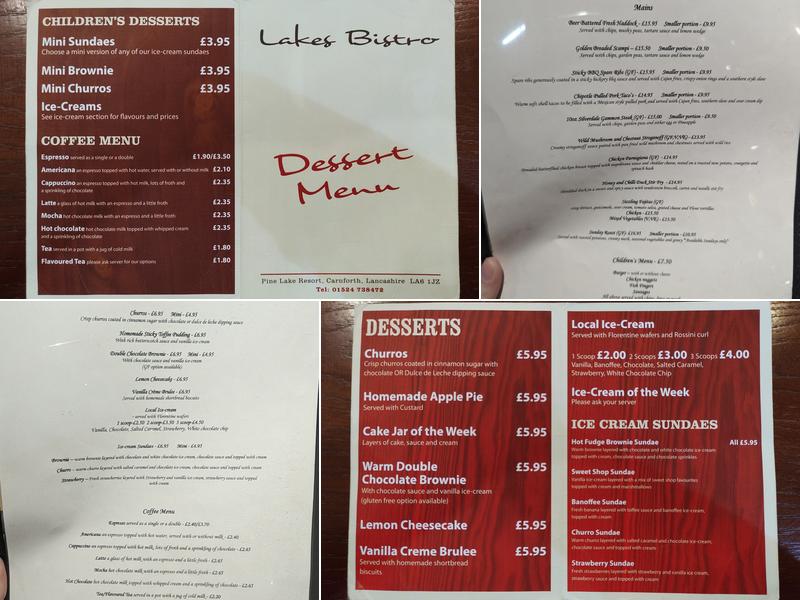 Pine lake Restaurant Menu