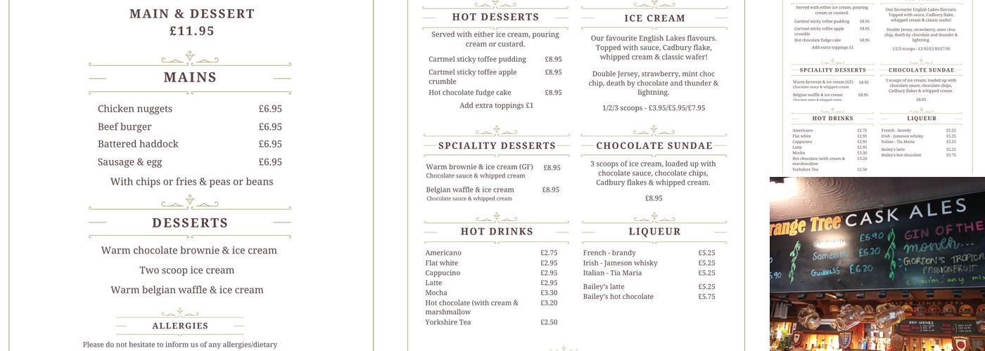 The Orange Tree Menu