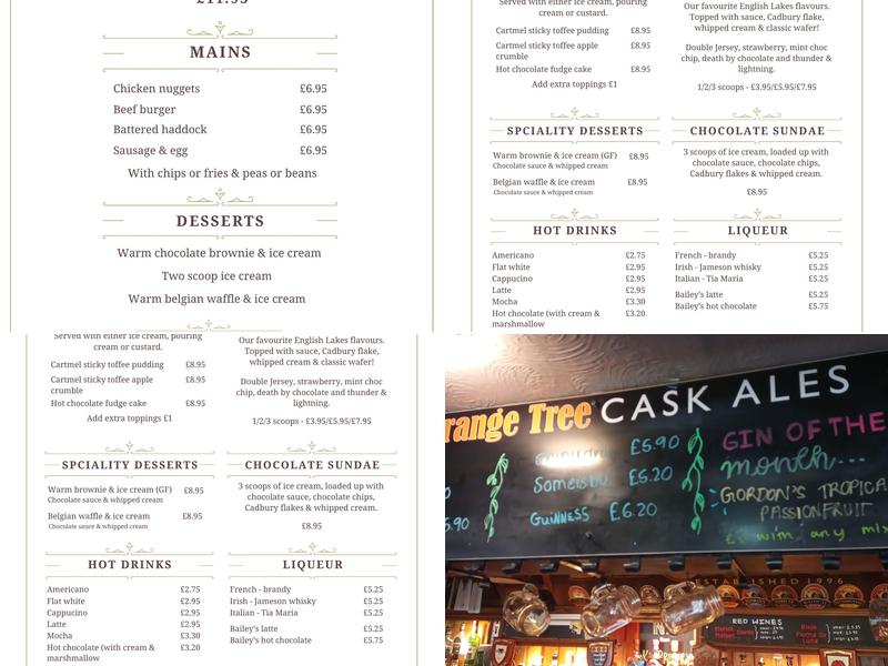 The Orange Tree Menu