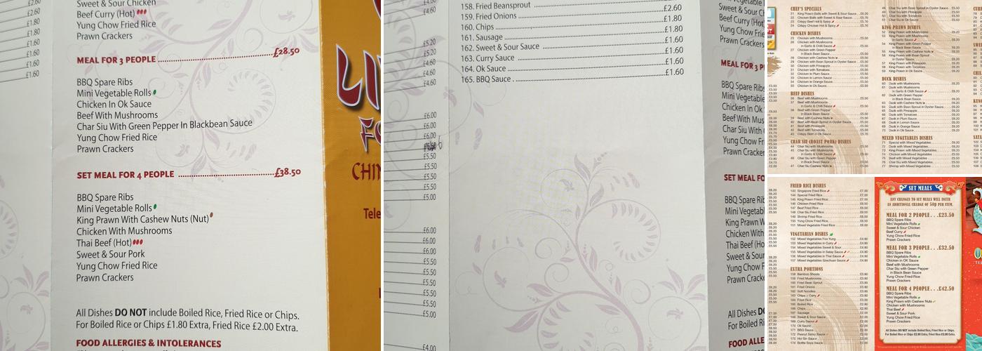 Little Fortune Chinese Takeaway Menu