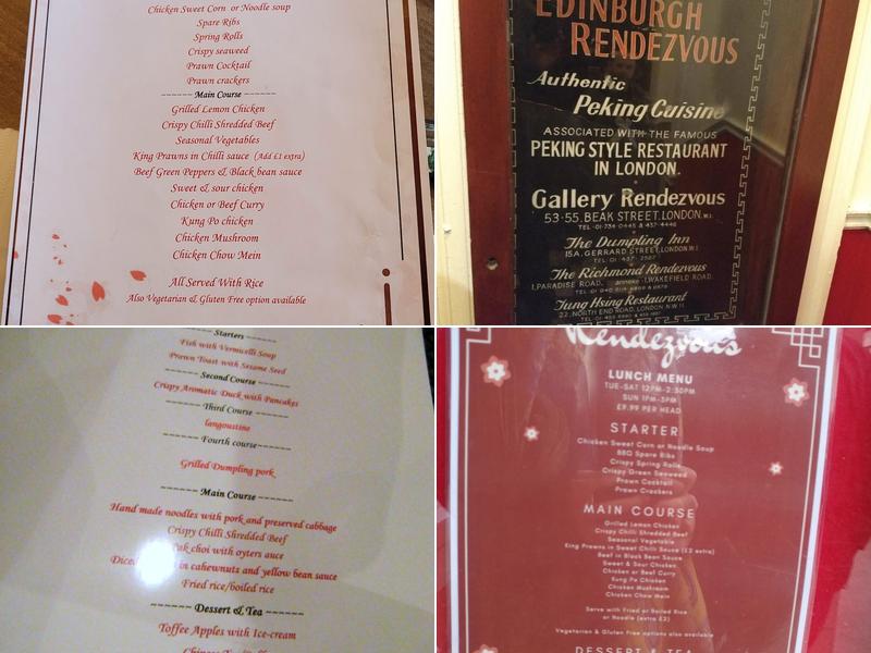 Rendezvous Chinese Restaurant Menu