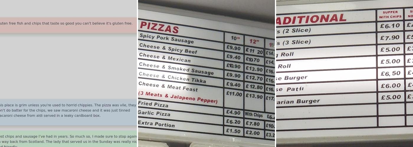 Abbey Take Away Menu