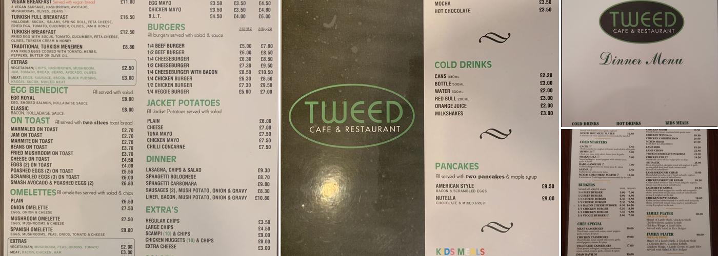 Tweed Cafe & Restaurant Menu