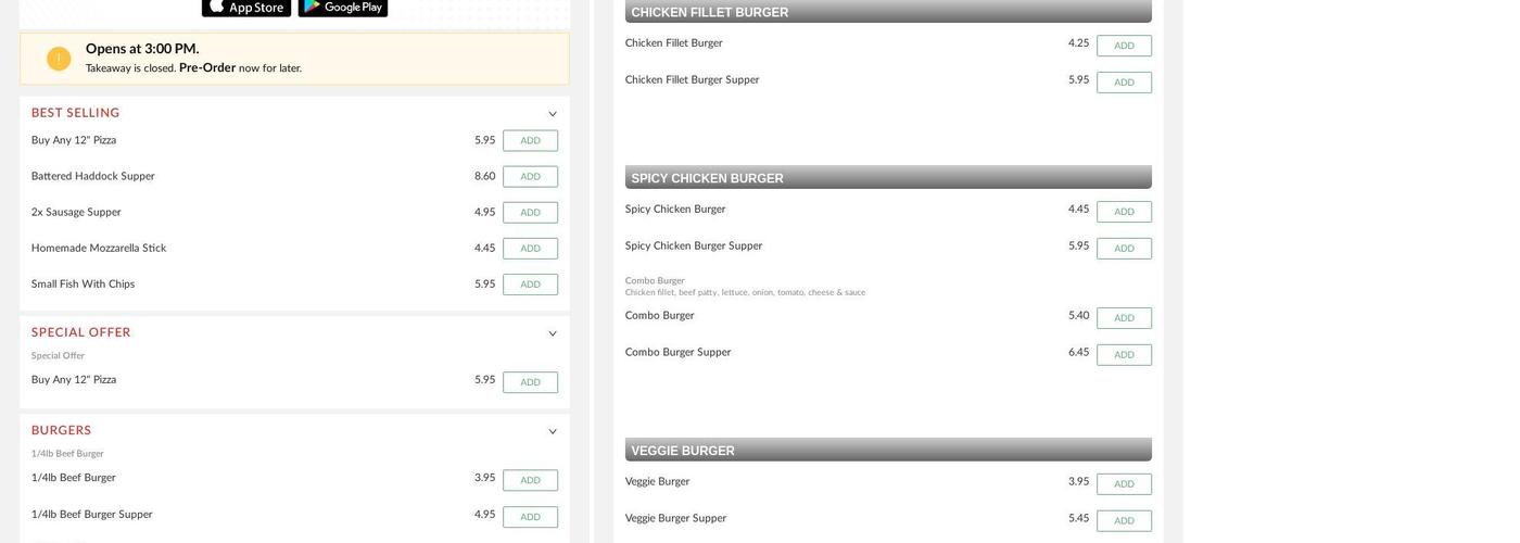 Adam's Fish Shack Menu