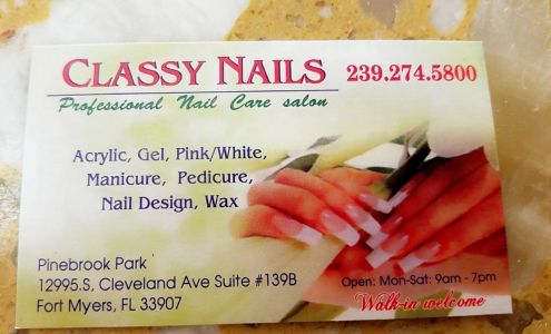 Classy Nails 3866, 12995 S Cleveland Ave # 139B, Fort Myers Florida 33907