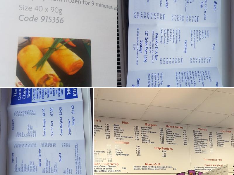 Crown Chippy Menu