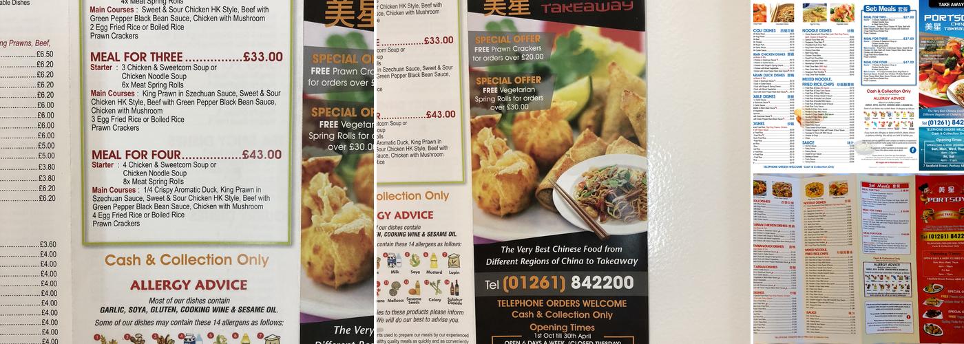 Portsoy Chinese Takeaway Menu