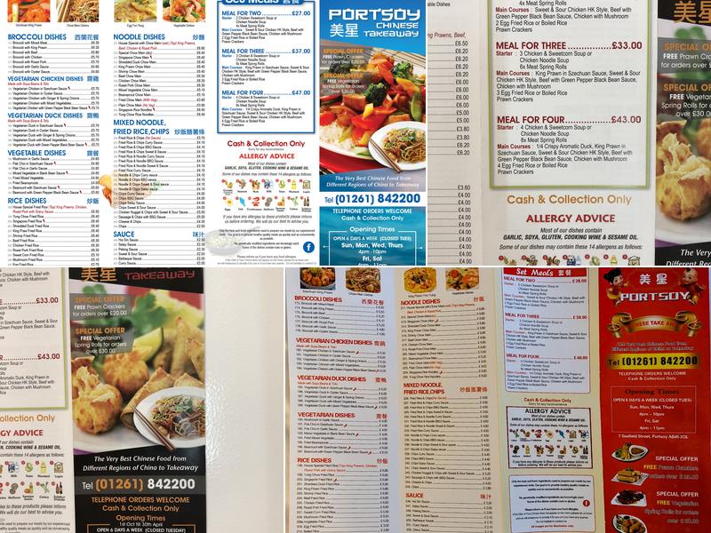 Portsoy Chinese Takeaway Menu