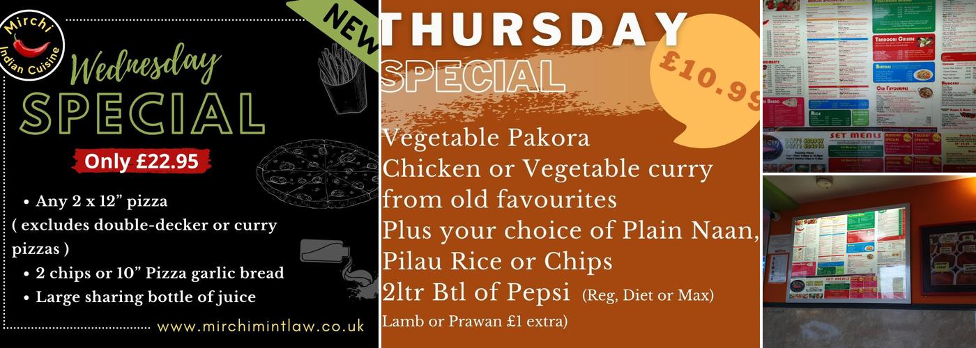 Mirchi Indian Takeaway Mintlaw Peterhead Menu