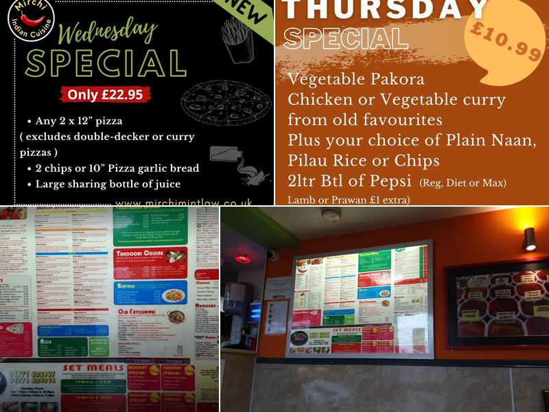 Mirchi Indian Takeaway Mintlaw Peterhead Menu