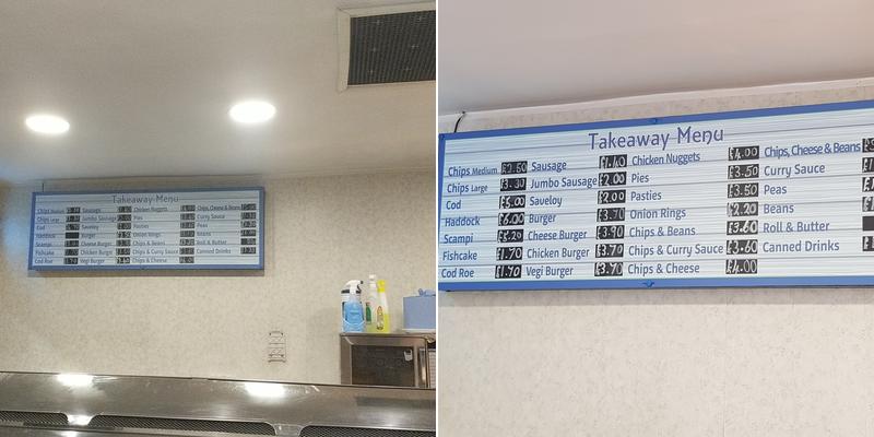 Preston Fish and Chips Menu