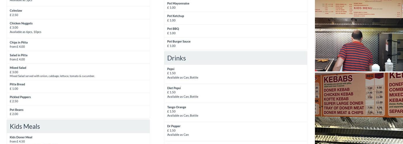 Hidden Gem Kebab House Menu