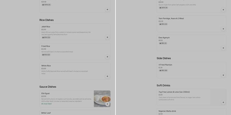 De Honourables Restaurant Menu