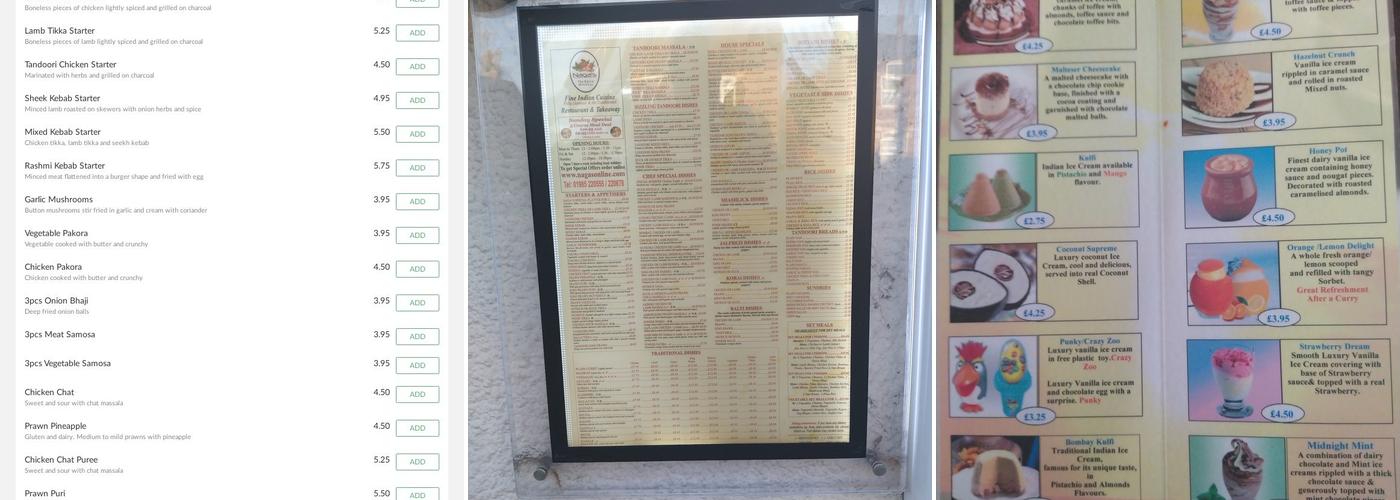 Naga's - The Spice Minister Menu