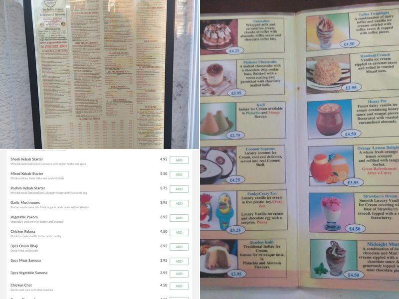 Naga's - The Spice Minister Menu