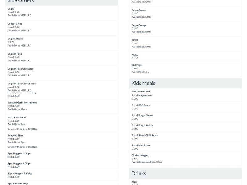 Kings Kebab | Frome Menu