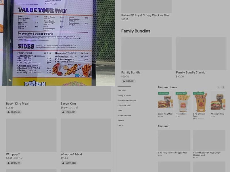 Burger King Menu