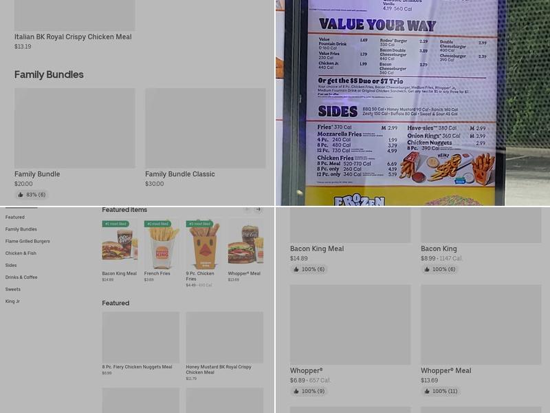 Burger King Menu