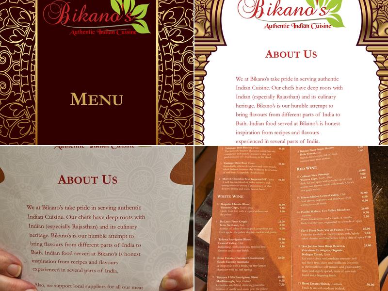 Bikanos Indian Cuisine Menu