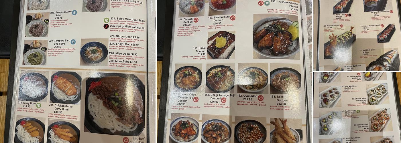 Bath Sushi Menu