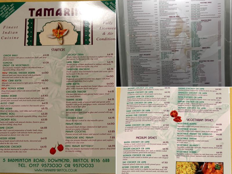 Tamarind Menu