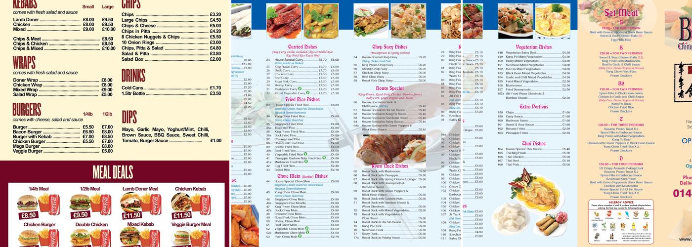 Ben's Takeaway kingsstanley Menu