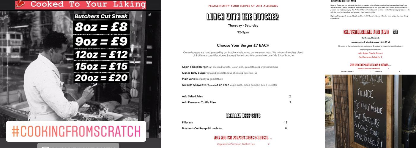 Ounce Bar And Kitchen Menu