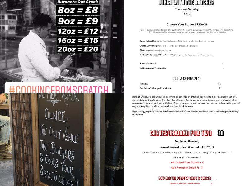 Ounce Bar And Kitchen Menu