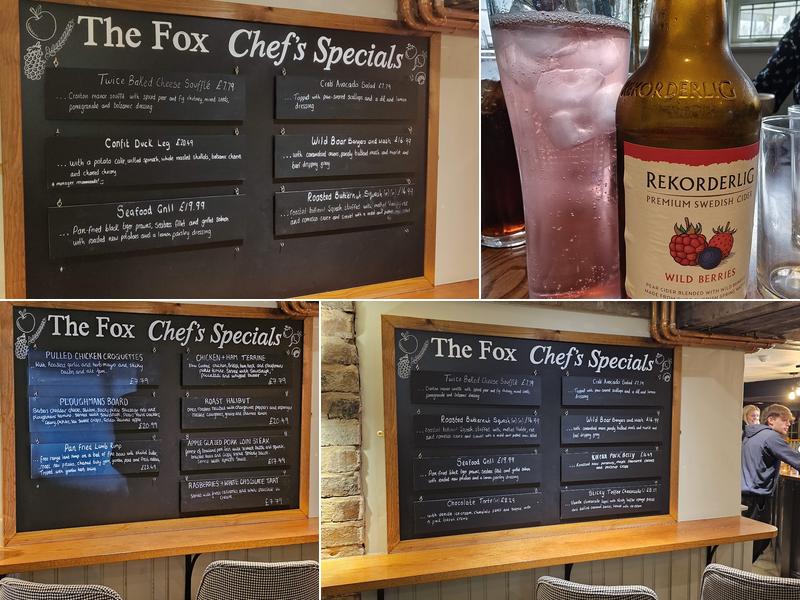 Fox Inn Menu