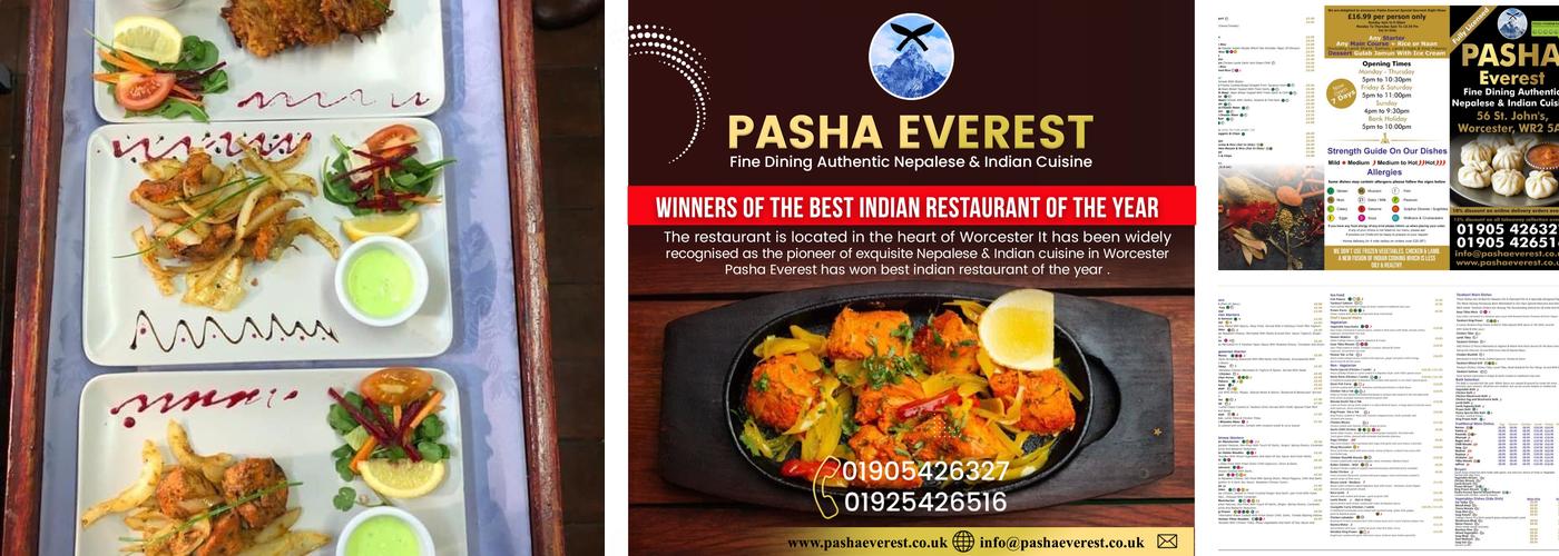 PashaEverest Indian And Nepalese Cuisine Menu