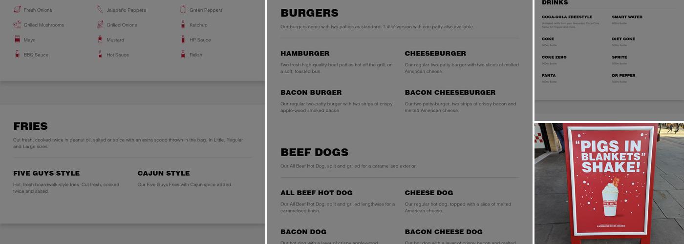 Five Guys Worcester Menu