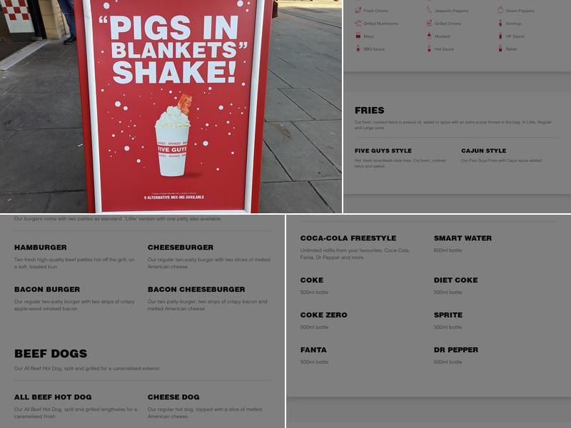 Five Guys Worcester Menu