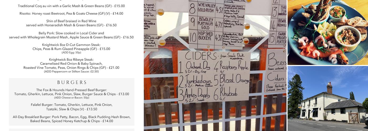 The Fox & Hounds at Lulsley Menu