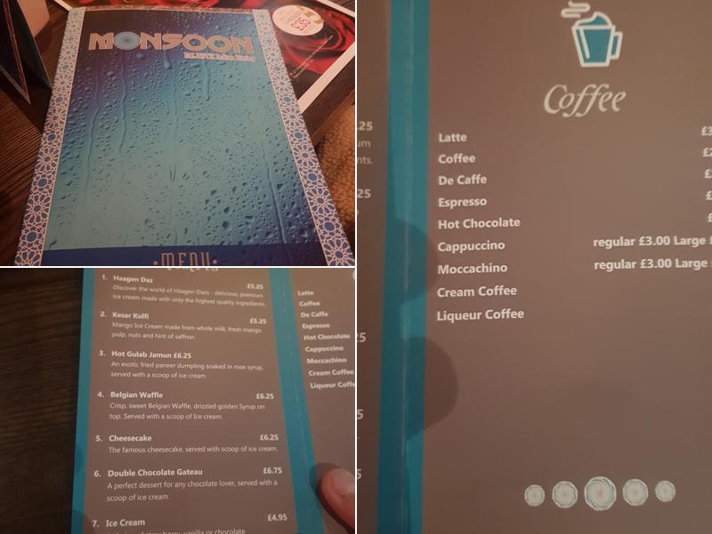 MONSOON MAJESTIC INDIAN DINING Menu