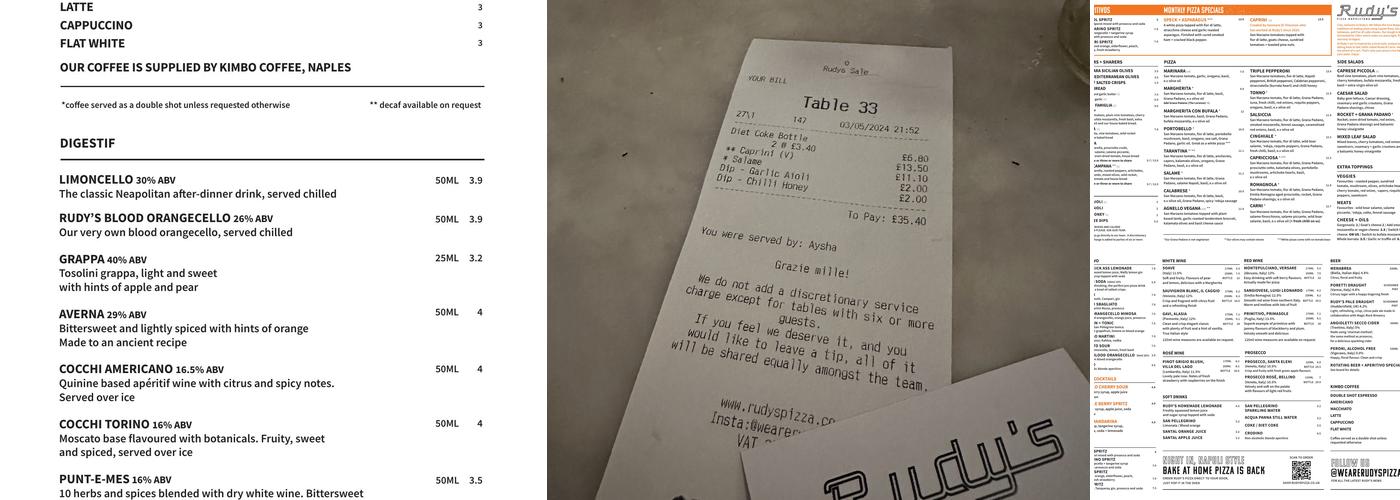 Rudy's Pizza Napoletana - Sale Menu