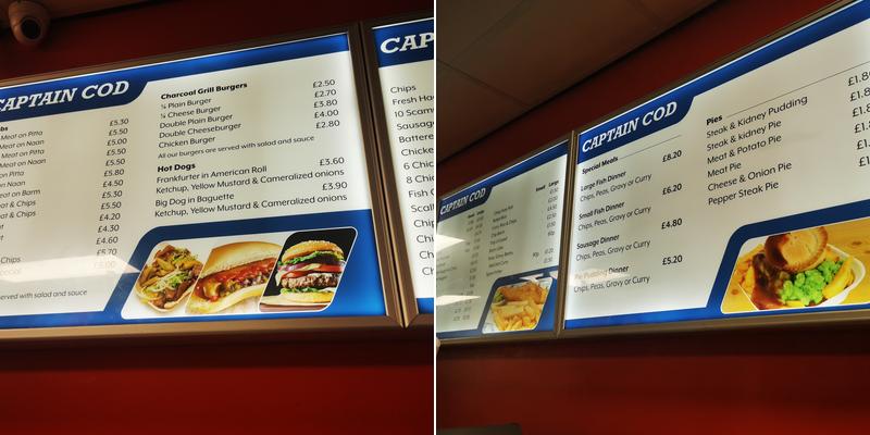 Captain Cod Menu