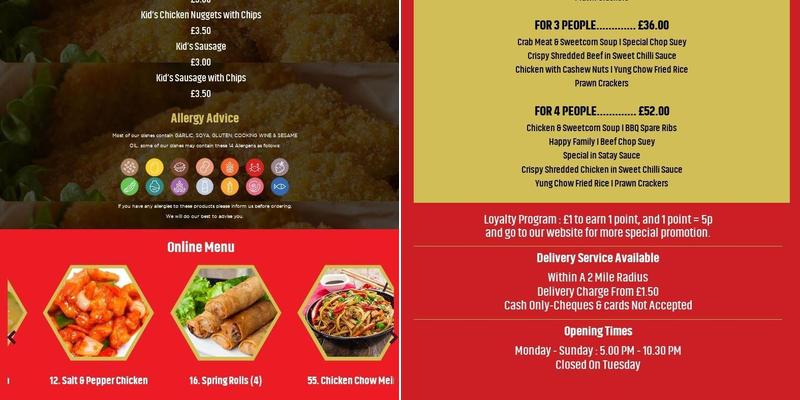 China Bowl Menu