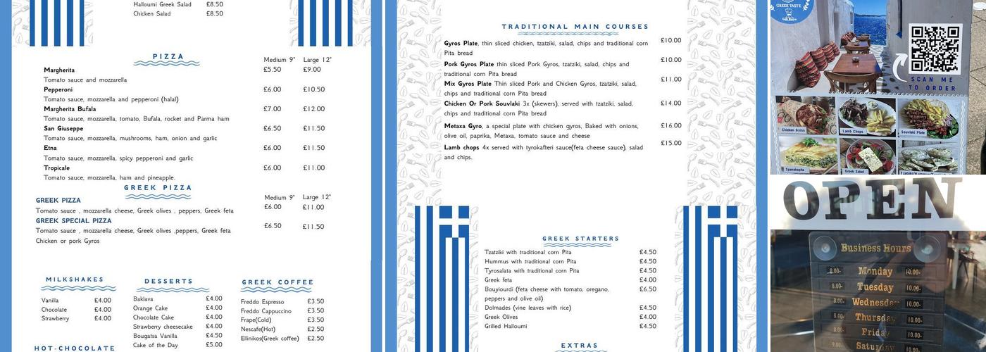 Ilirian Greek Taste Eccles Menu