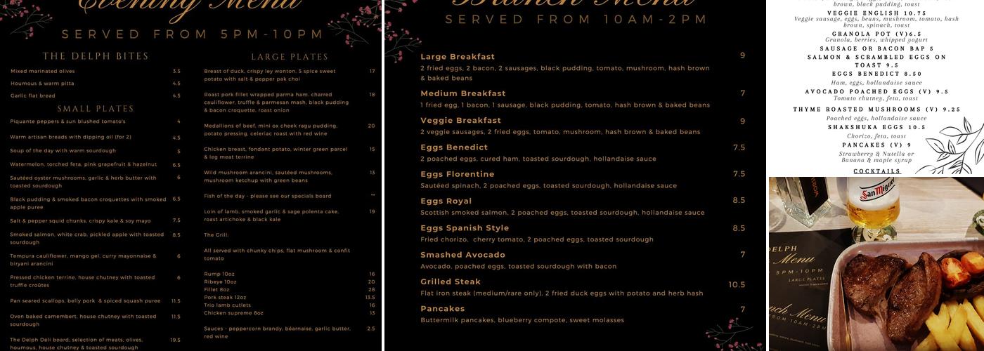 The Delph - Restaurant and Bar Menu