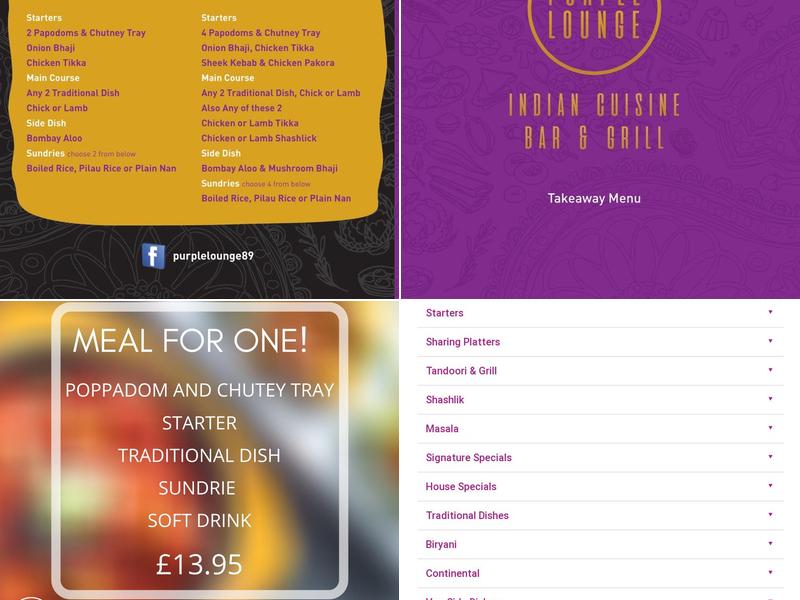 Purple Lounge Menu