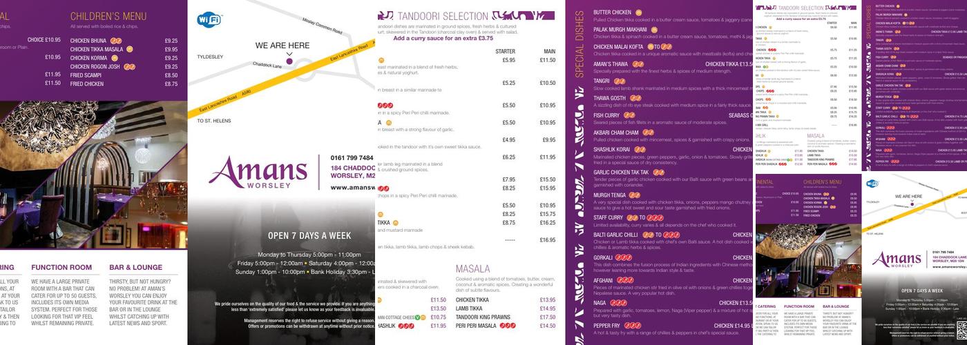 Amans Worsley Menu