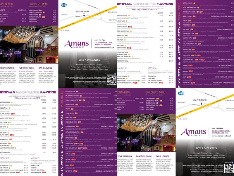 Amans Worsley Menu