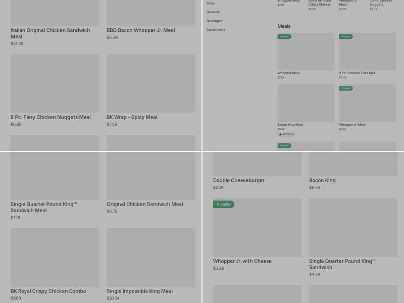 Burger King Menu