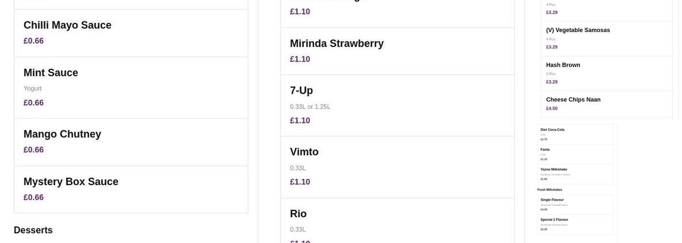 Mystery Box Eccles Menu