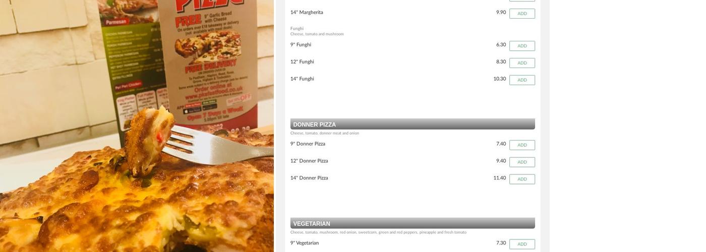 Pk's Pizzeria Ltd Menu